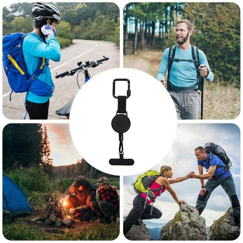 Anti-Theft Phone Tether Retractable Anti-Theft Phone Holder Cellphone Lanyard Strap Anti-Drop Harness for Outdoor Hiking