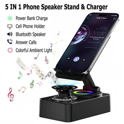 GlowTune 5-in-1 Bluetooth Speaker & Phone Stand