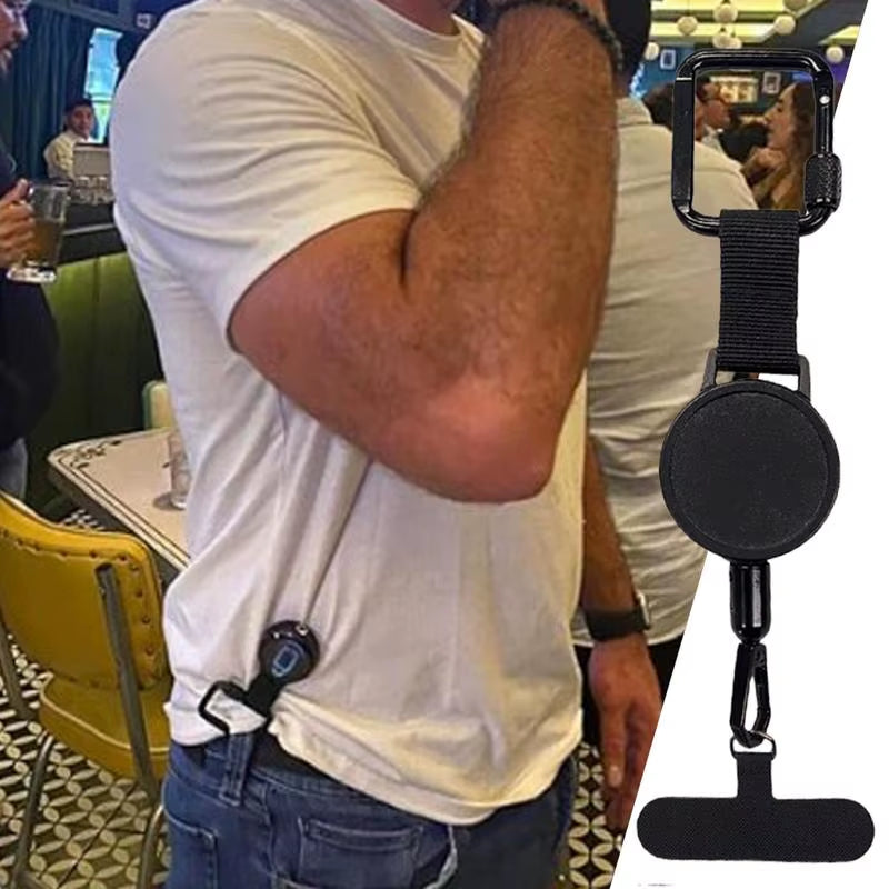 Anti-Theft Phone Tether Retractable Anti-Theft Phone Holder Cellphone Lanyard Strap Anti-Drop Harness for Outdoor Hiking