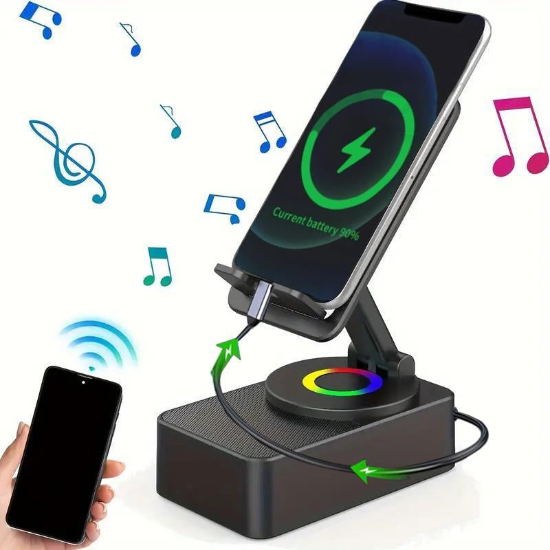 GlowTune 5-in-1 Bluetooth Speaker & Phone Stand
