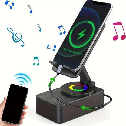 GlowTune 5-in-1 Bluetooth Speaker & Phone Stand